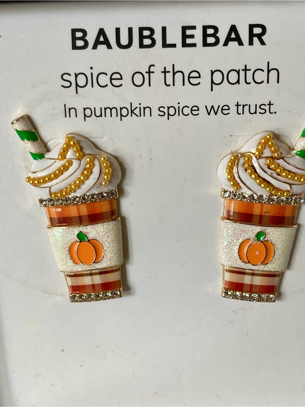 NWT and box BaubleBar “spice of the patch” novelty stud earrings - Picture 1 of 5